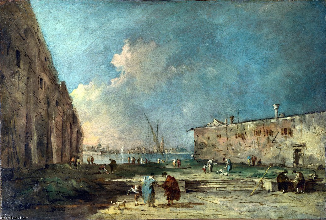 Wikioo.org - The Encyclopedia of Fine Arts - Painting, Artwork by Francesco Lazzaro Guardi - A View near Venice