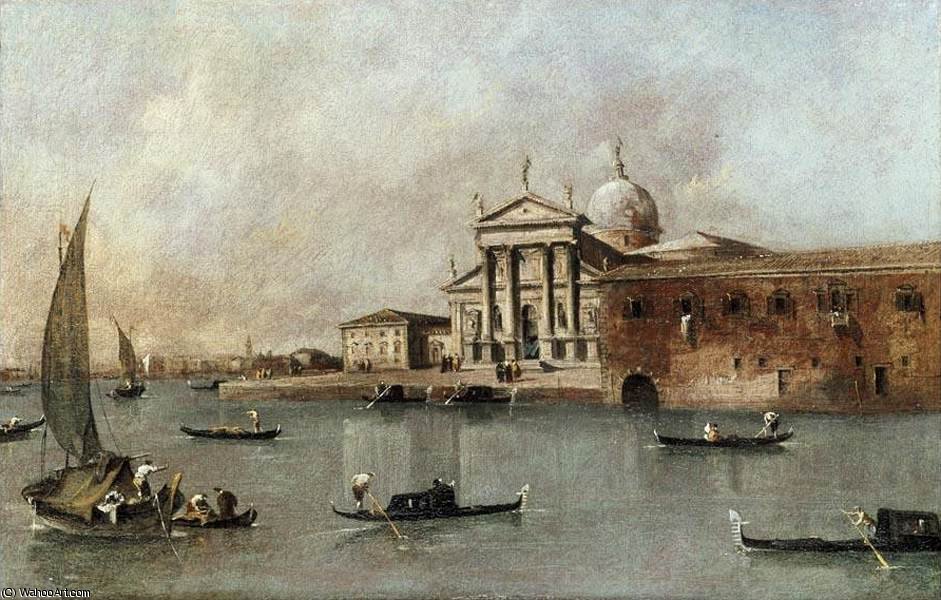 Wikioo.org - The Encyclopedia of Fine Arts - Painting, Artwork by Francesco Lazzaro Guardi - A View of the Church of San Giorgio Maggiore Seen from the Giudecca