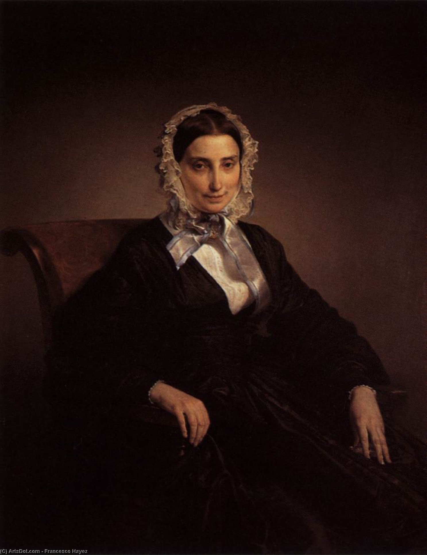Wikioo.org - The Encyclopedia of Fine Arts - Painting, Artwork by Francesco Hayez - Portrait of Teresa Barri Stampa