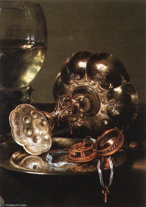 Wikioo.org – L'Encyclopédie des Beaux Arts - Peinture, Oeuvre de Willem Claesz Heda - Table de petit déjeuner avec Blackberry Pie (détail)