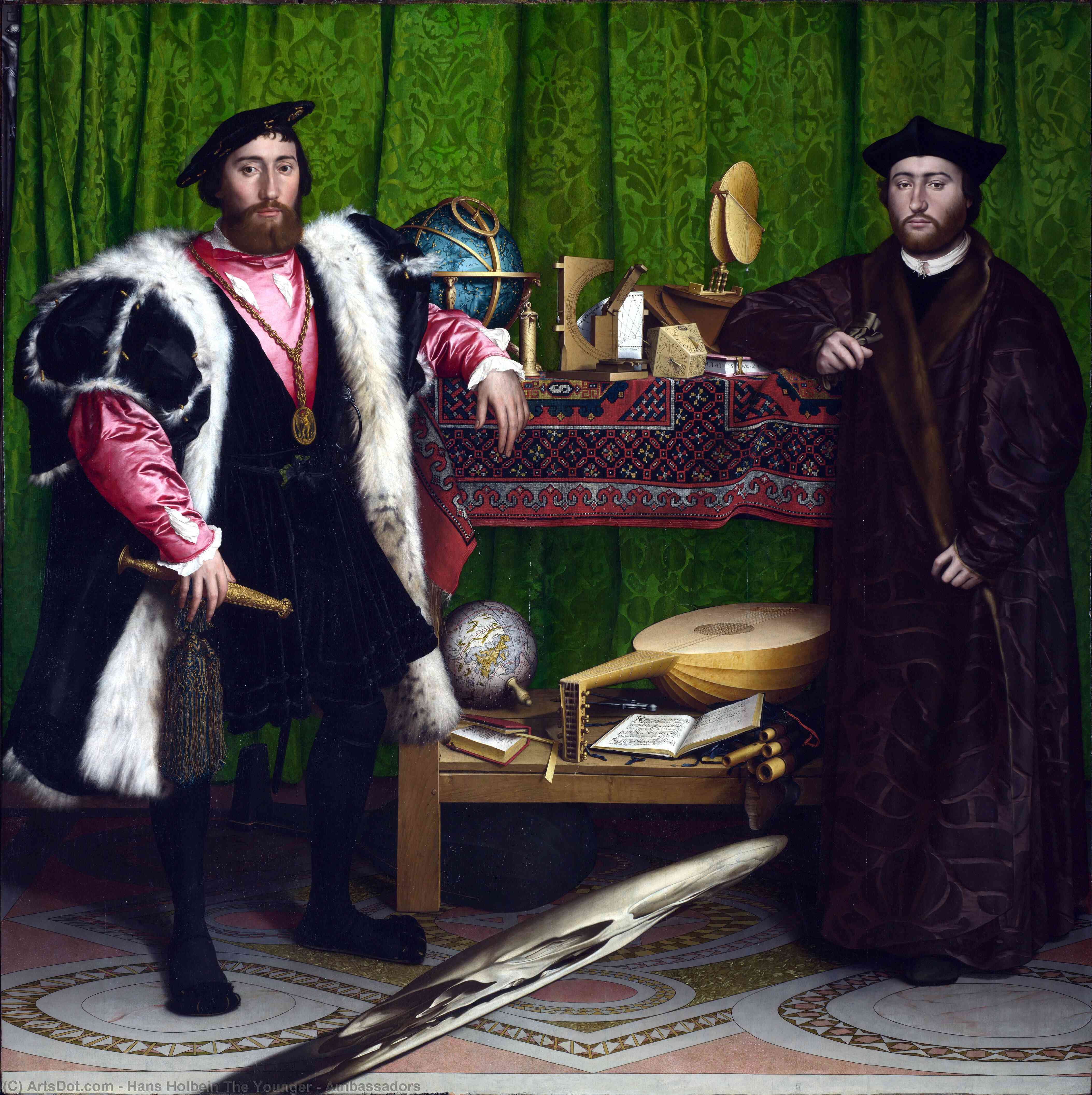 Wikioo.org - The Encyclopedia of Fine Arts - Painting, Artwork by Hans Holbein The Younger - Ambassadors
