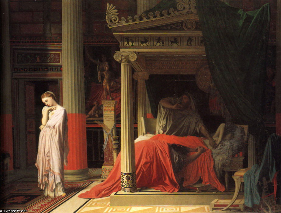 WikiOO.org - Encyclopedia of Fine Arts - Målning, konstverk Jean Auguste Dominique Ingres - Antiochus and Stratonice-large