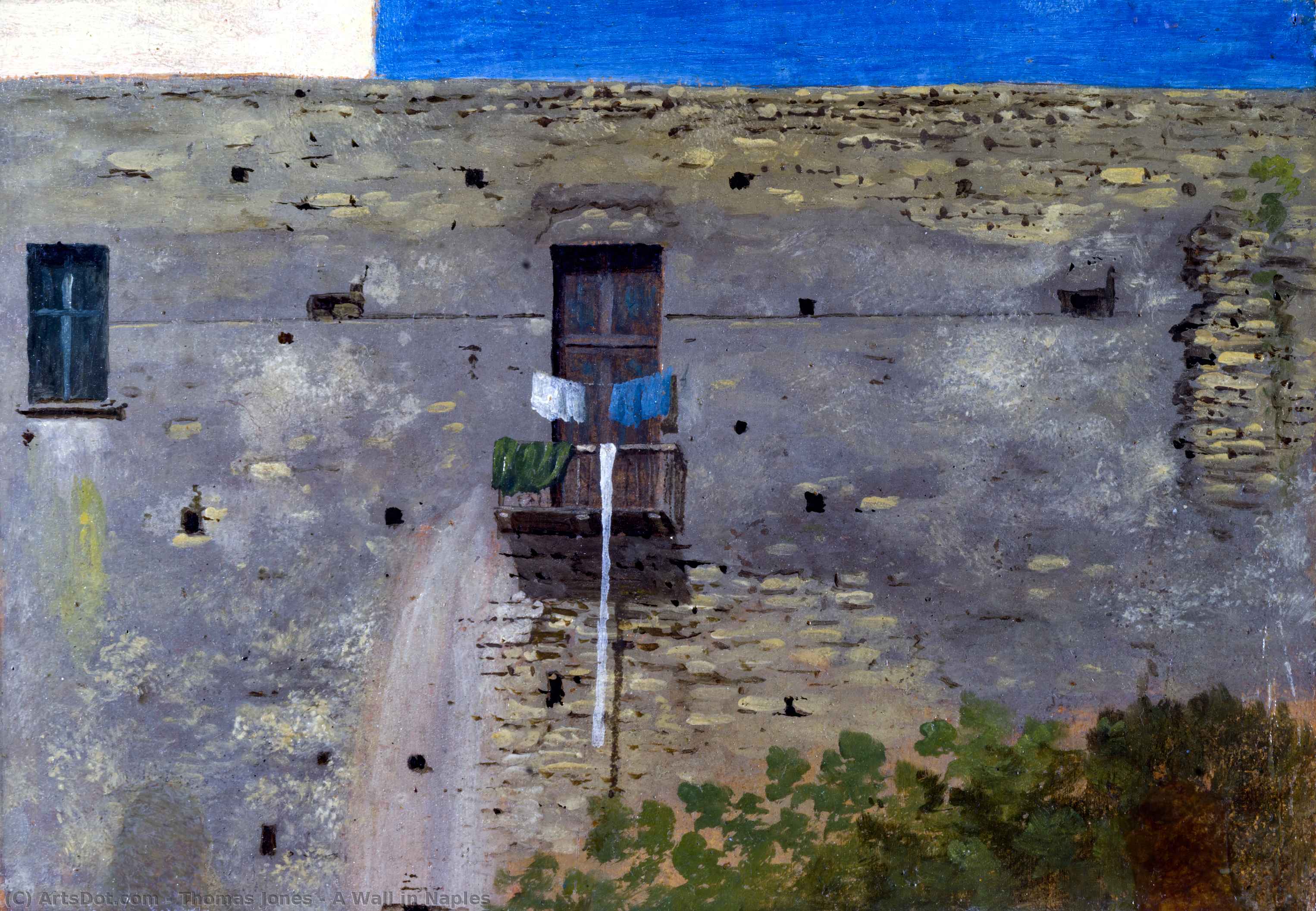 Wikioo.org - Die Enzyklopädie bildender Kunst - Malerei, Kunstwerk von Thomas Jones - Eine Wand in Neapel
