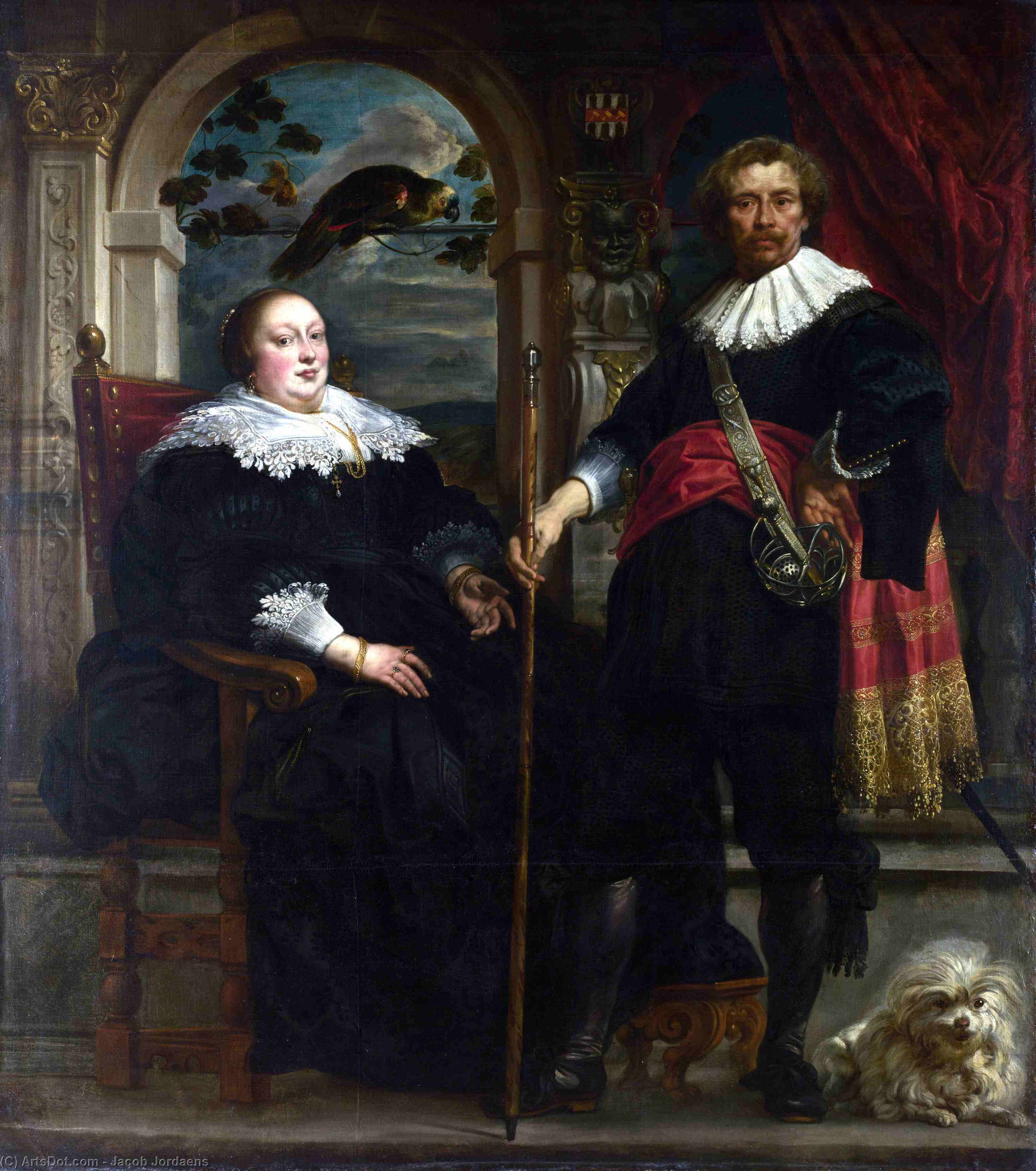 WikiOO.org - Encyclopedia of Fine Arts - Maalaus, taideteos Jacob Jordaens - Portrait of Govaert van Surpele and his Wife