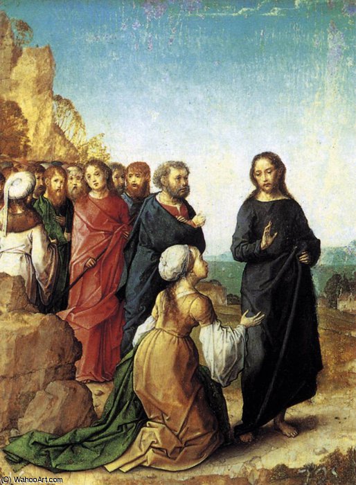 Wikioo.org - The Encyclopedia of Fine Arts - Painting, Artwork by Juan De Flandes - Christ and the Cananite