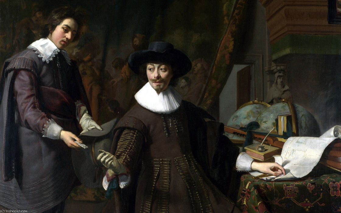 WikiOO.org – 美術百科全書 - 繪畫，作品 Thomas De Keyser - 肖像康斯坦丁惠更斯和他