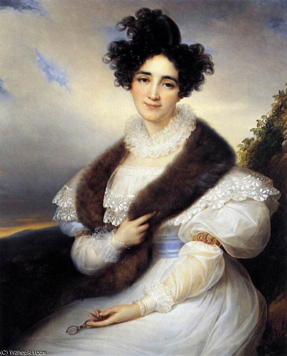 Wikioo.org - สารานุกรมวิจิตรศิลป์ - จิตรกรรม François Joseph Kinson - Portrait of Marie J. Lafont-Porcher
