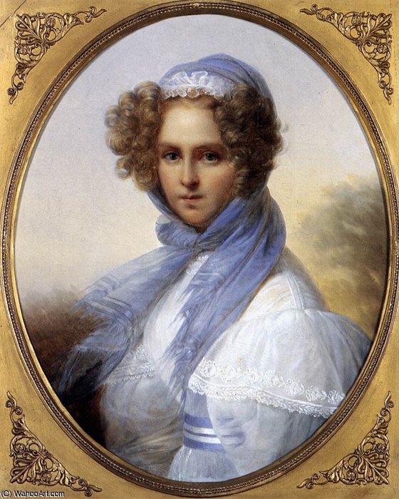 WikiOO.org - Encyclopedia of Fine Arts - Maleri, Artwork François Joseph Kinson - Presumed Portrait of Miss Kinsoen.