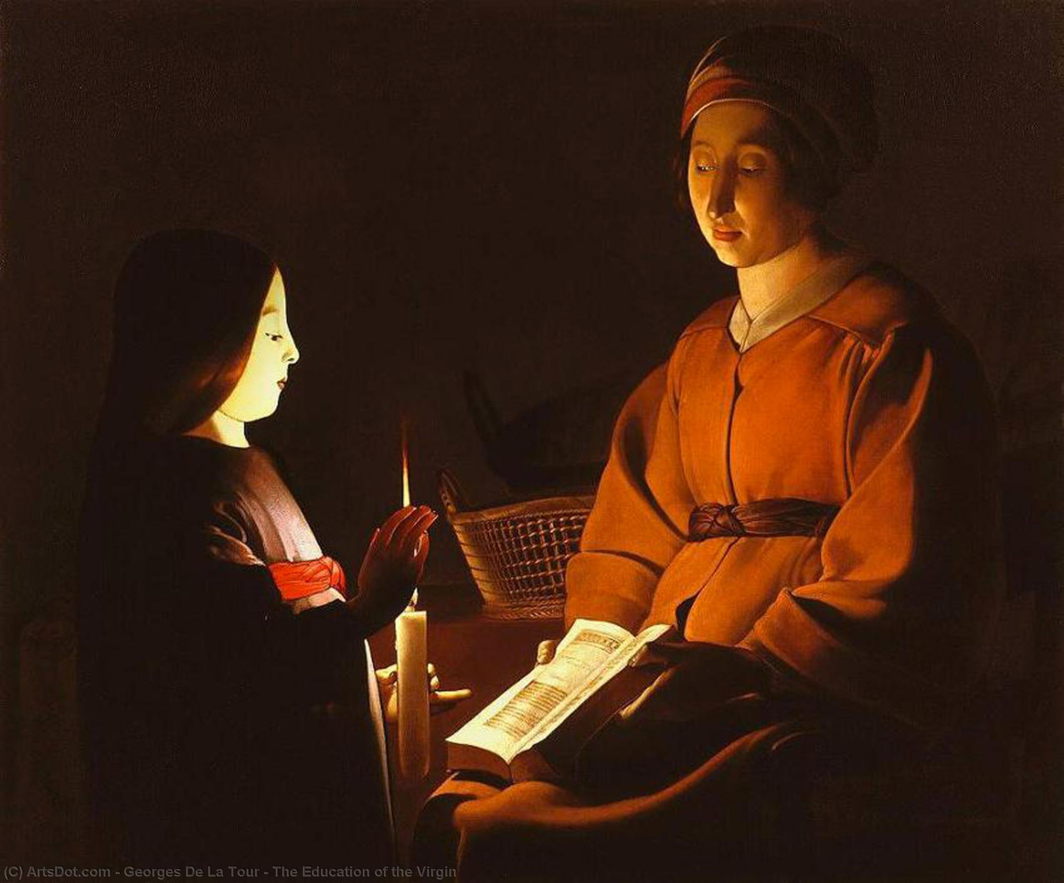 Wikioo.org - The Encyclopedia of Fine Arts - Painting, Artwork by Georges De La Tour - The Education of the Virgin