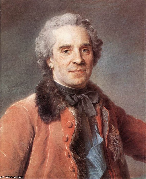 Wikioo.org - The Encyclopedia of Fine Arts - Painting, Artwork by Maurice Quentin De La Tour - Comte de Saxe, Marshal of France