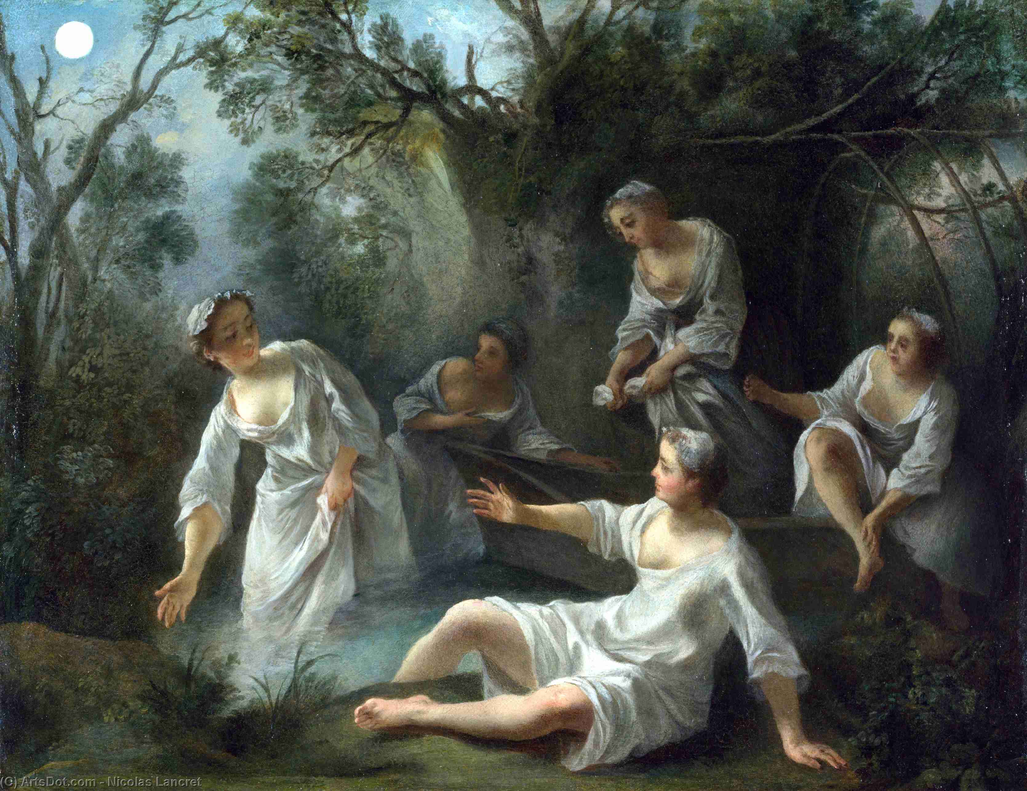 Wikioo.org - The Encyclopedia of Fine Arts - Painting, Artwork by Nicolas Lancret - The Four Times of Day - Evening