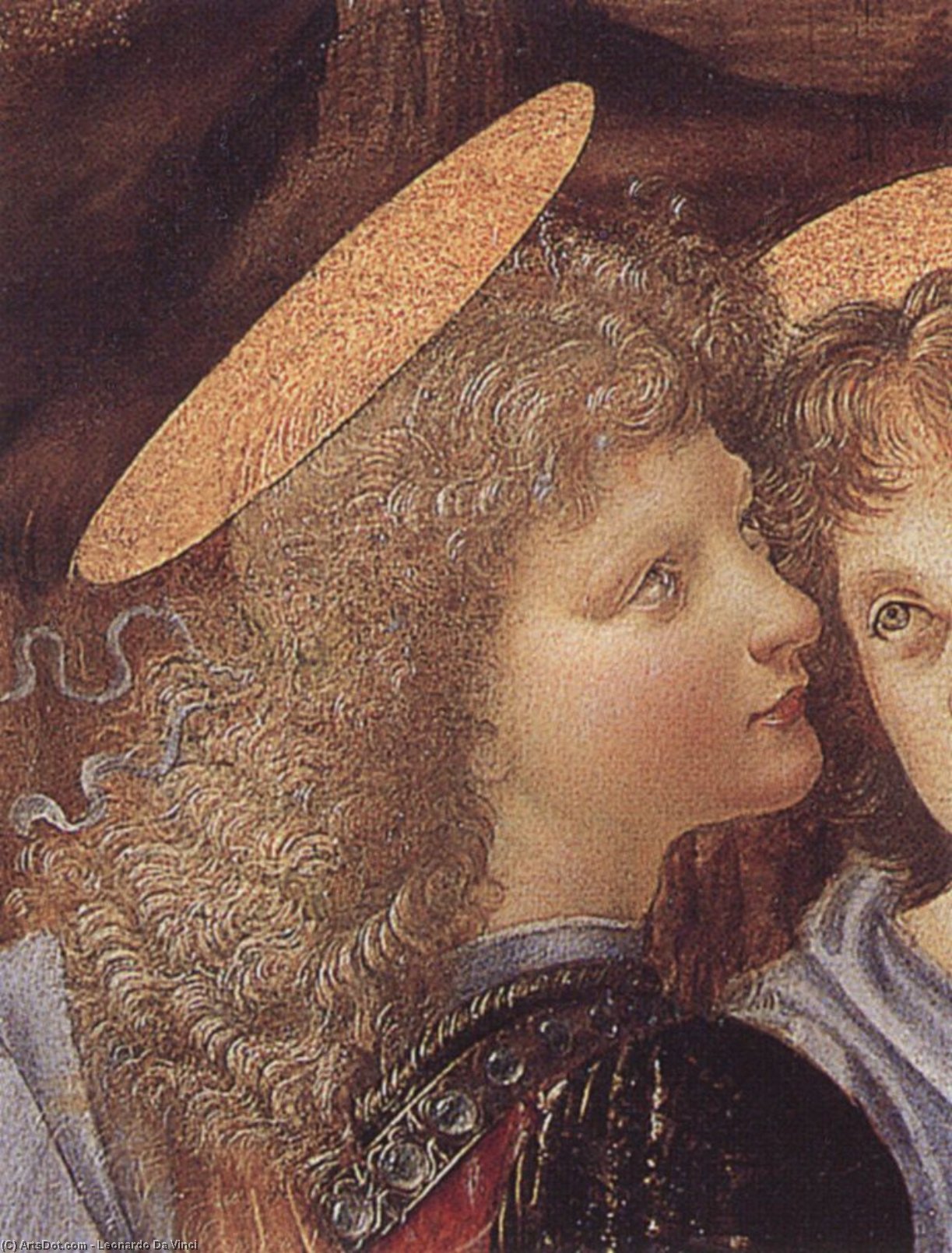 Wikioo.org - สารานุกรมวิจิตรศิลป์ - จิตรกรรม Leonardo Da Vinci - Baptism angels d1