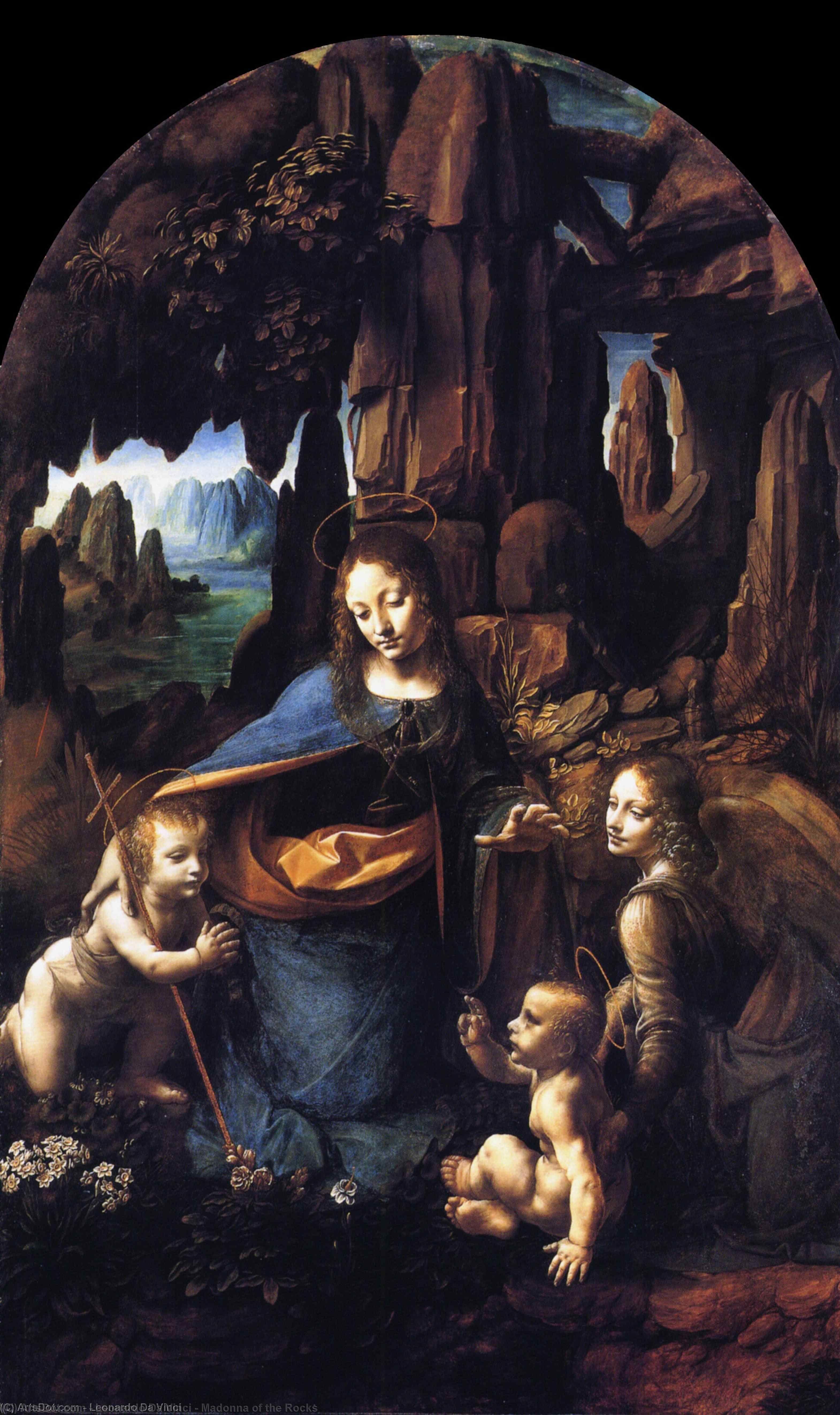 Wikioo.org - The Encyclopedia of Fine Arts - Painting, Artwork by Leonardo Da Vinci - Madonna of the Rocks
