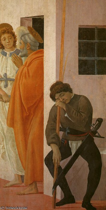 Wikioo.org – La Enciclopedia de las Bellas Artes - Pintura, Obras de arte de Filippino Lippi - Cappella Brancacci-San Pedro liberado de la cárcel