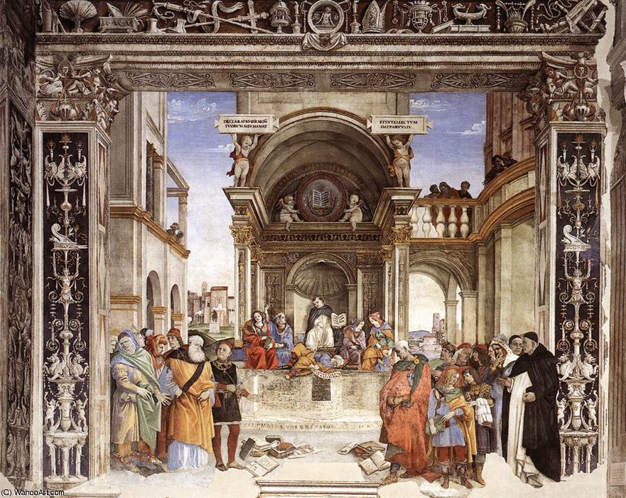 WikiOO.org - Enciclopédia das Belas Artes - Pintura, Arte por Filippino Lippi - Carafa Chapel-Triumph of St Thomas Aquinas over the Heretics