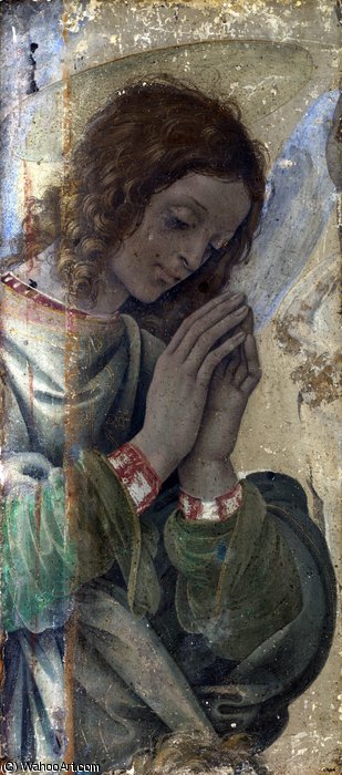 Wikioo.org – La Enciclopedia de las Bellas Artes - Pintura, Obras de arte de Filippino Lippi - Una adoración angel