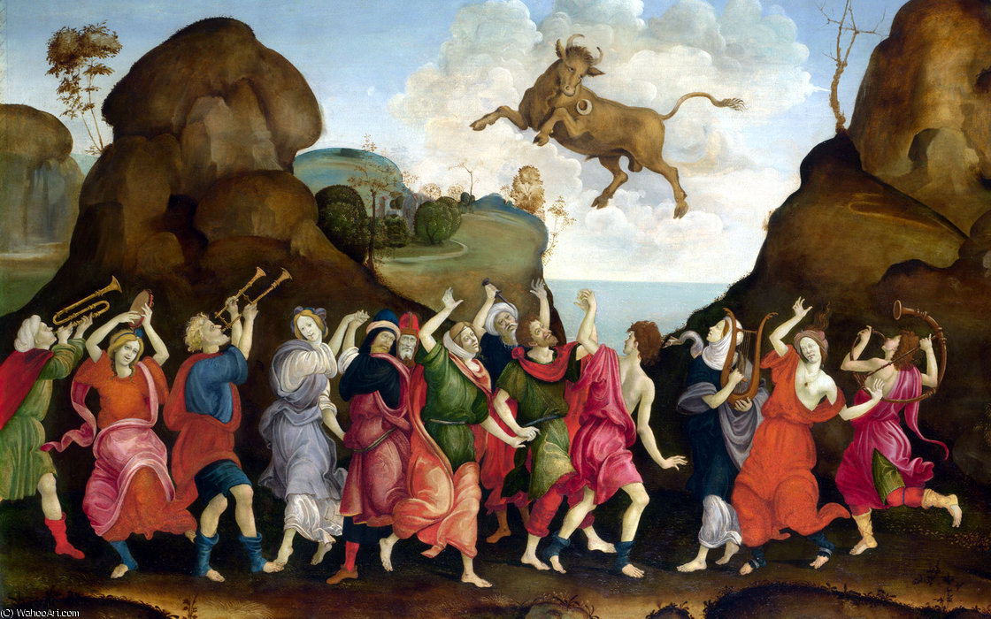 Wikioo.org - สารานุกรมวิจิตรศิลป์ - จิตรกรรม Filippino Lippi - The Worship of the Egyptian Bull God, Apis