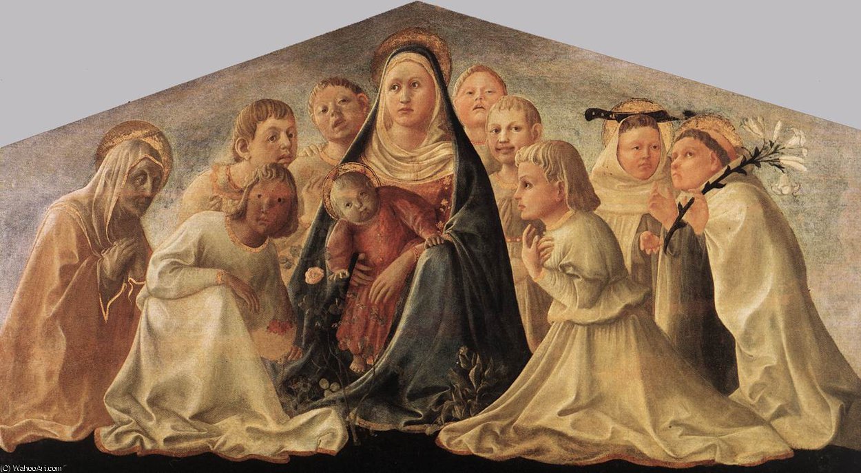 Wikioo.org - The Encyclopedia of Fine Arts - Painting, Artwork by Fra Filippo Lippi - of Humility (Trivulzio Madonna)