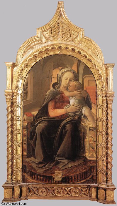 Wikioo.org - The Encyclopedia of Fine Arts - Painting, Artwork by Fra Filippo Lippi - with Child (Tarquinia Madonna)