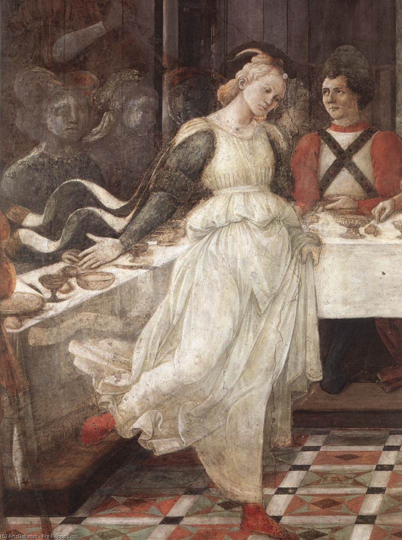 Wikioo.org - Bách khoa toàn thư về mỹ thuật - Vẽ tranh, Tác phẩm nghệ thuật Fra Filippo Lippi - Prato-Herod's Banquet (detail)