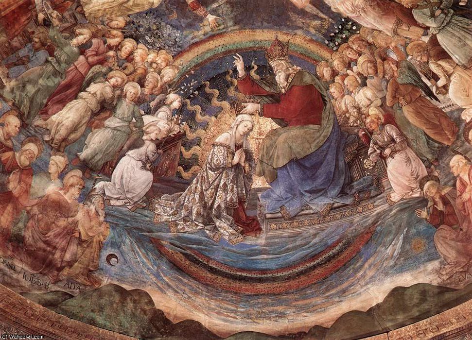 Wikioo.org - สารานุกรมวิจิตรศิลป์ - จิตรกรรม Fra Filippo Lippi - Spoleto-Coronation of the Virgin