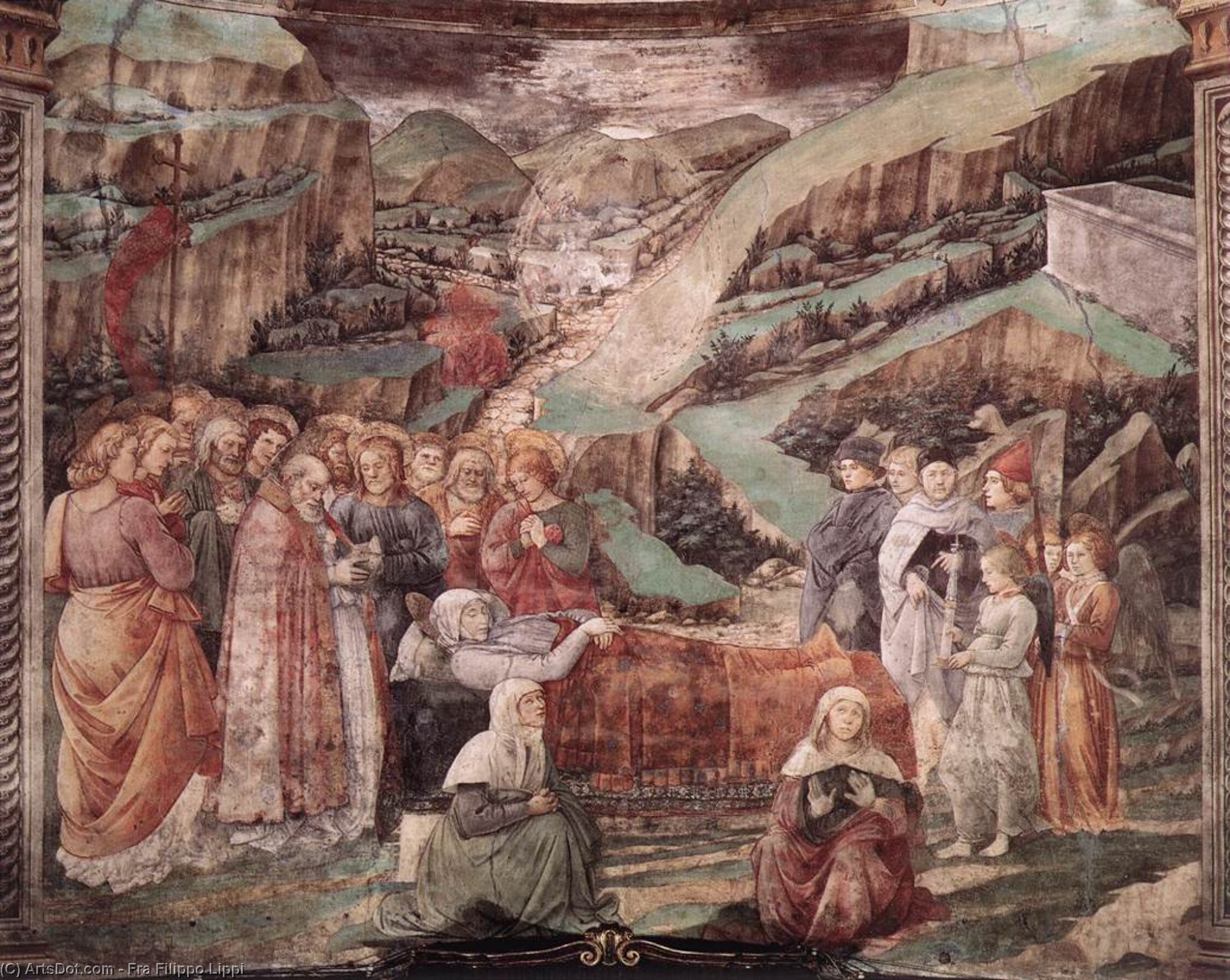 Wikioo.org - The Encyclopedia of Fine Arts - Painting, Artwork by Fra Filippo Lippi - Spoleto-Death of the Virgin