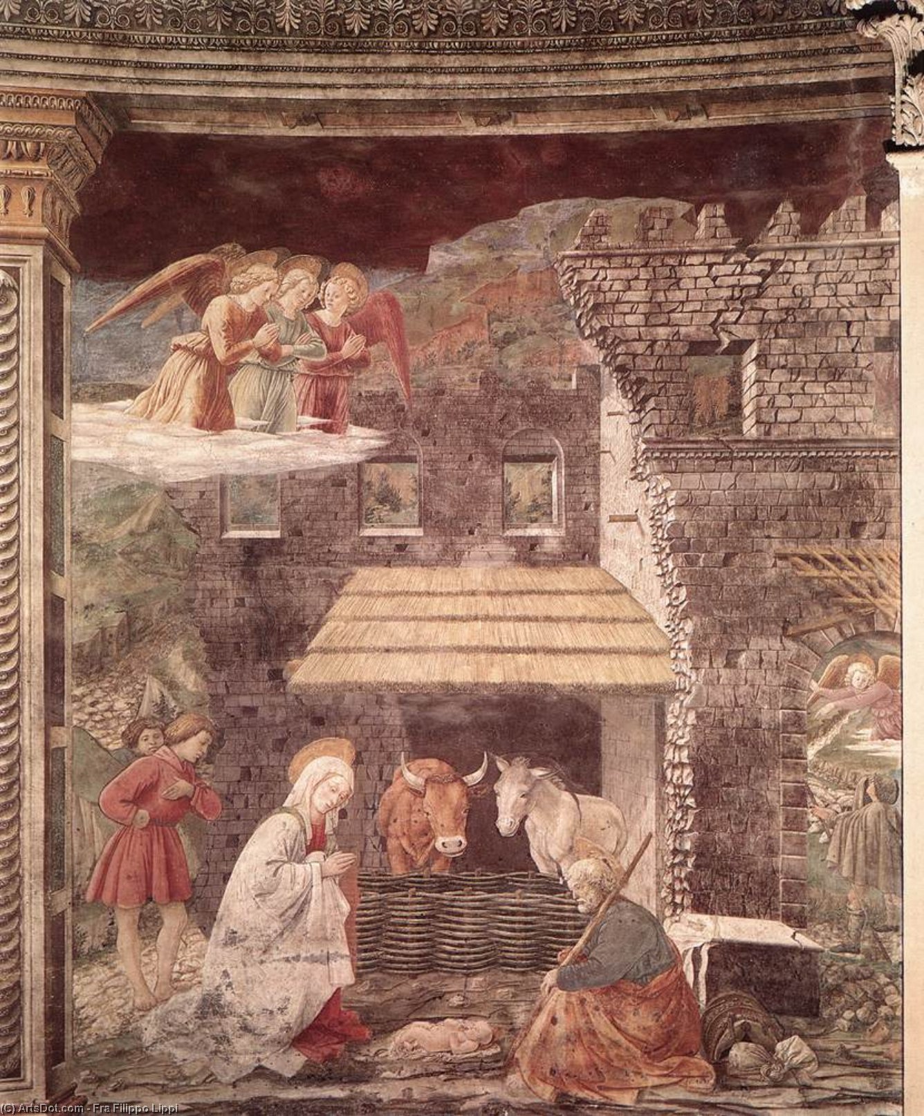 WikiOO.org - Enciclopédia das Belas Artes - Pintura, Arte por Fra Filippo Lippi - Spoleto-Nativity