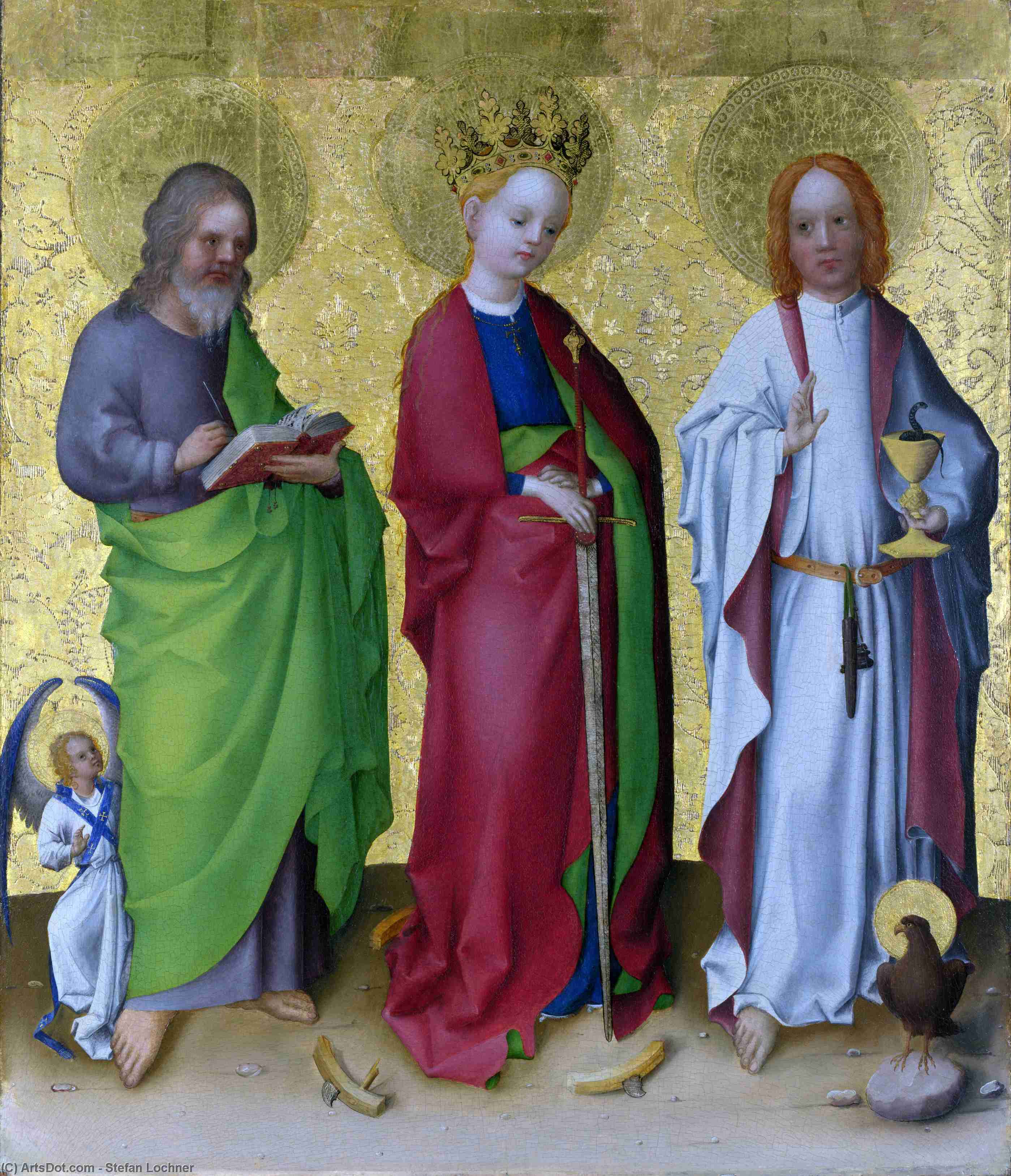 Wikioo.org - The Encyclopedia of Fine Arts - Painting, Artwork by Stefan Lochner - Three saints