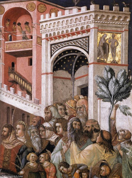 WikiOO.org - 百科事典 - 絵画、アートワーク Pietro Lorenzetti - Assisi-vault-Entry キリストの の中へ エルサレム ( 詳細 ) 2