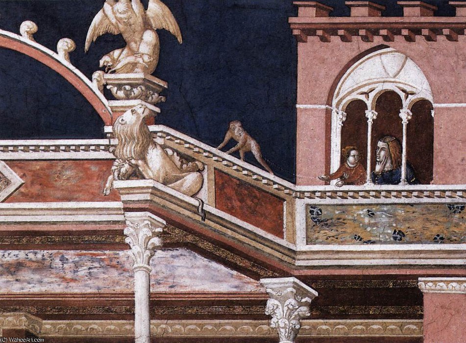 WikiOO.org – 美術百科全書 - 繪畫，作品 Pietro Lorenzetti - 阿西斯 - 跳马 - 鞭打的基督（详细）
