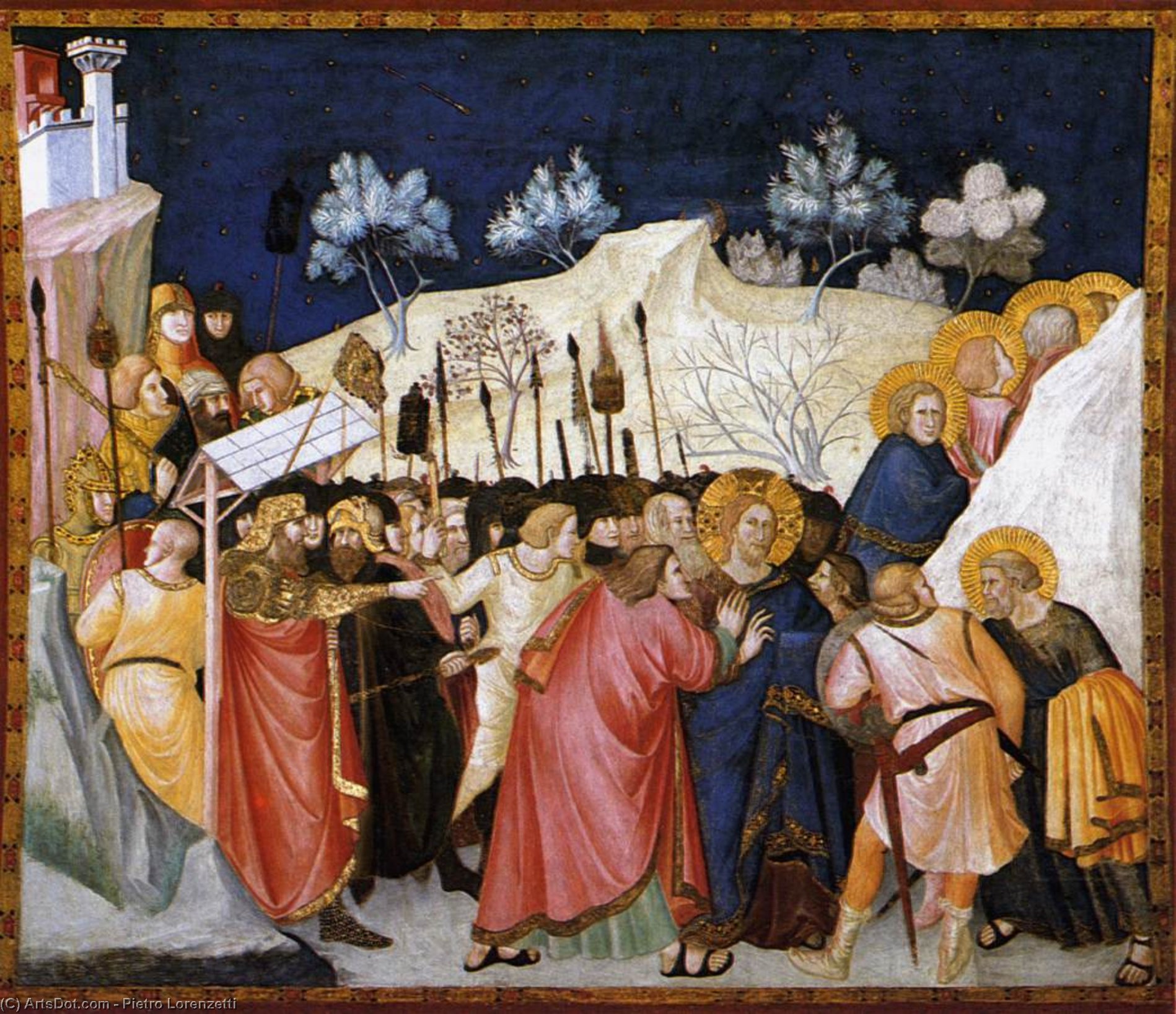 Wikioo.org – L'Enciclopedia delle Belle Arti - Pittura, Opere di Pietro Lorenzetti - Assisi-vault-The Cattura di Cristo