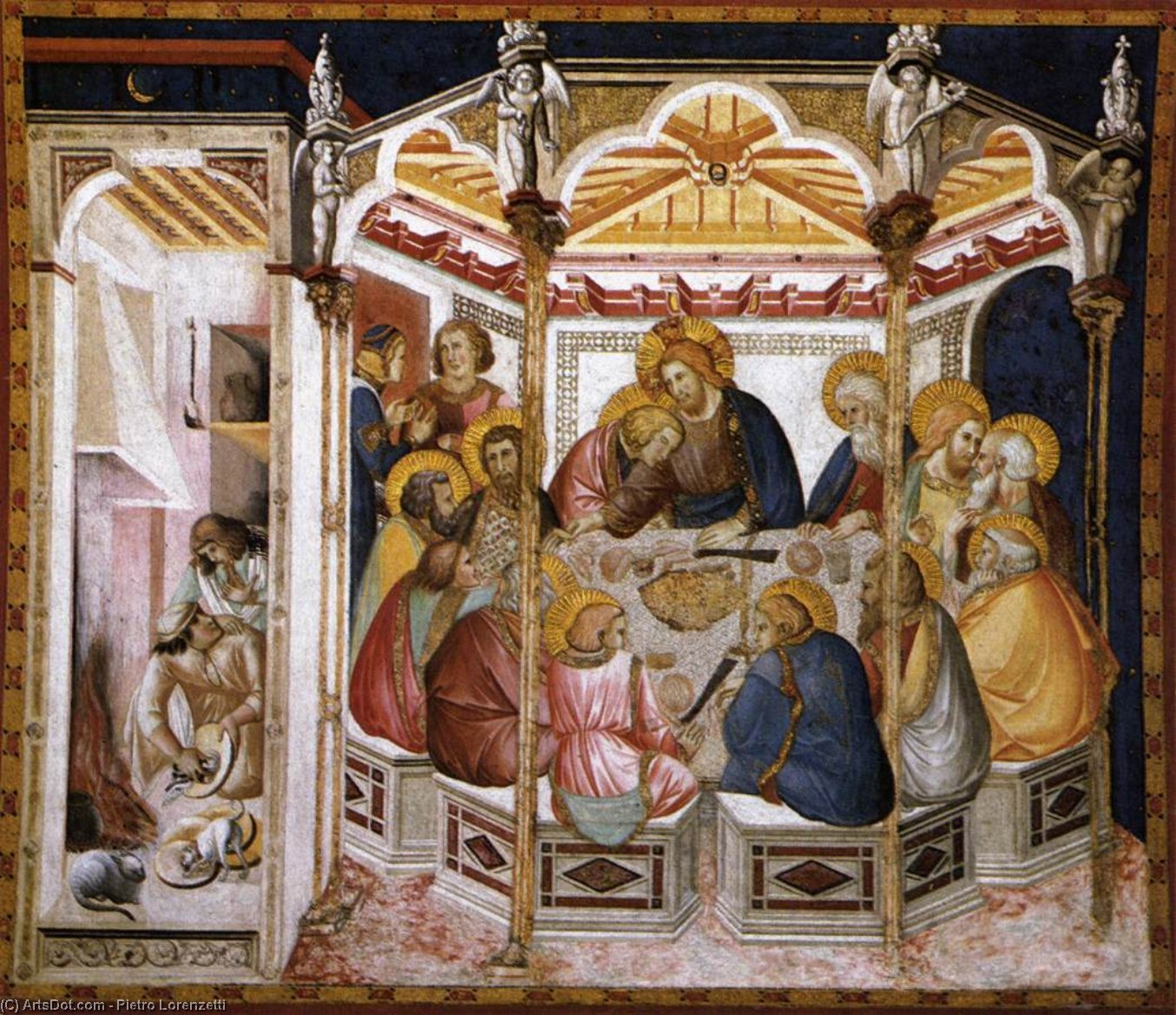 Wikioo.org - The Encyclopedia of Fine Arts - Painting, Artwork by Pietro Lorenzetti - Assisi-vault-The Last Supper