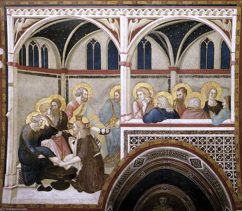 WikiOO.org - Εγκυκλοπαίδεια Καλών Τεχνών - Ζωγραφική, έργα τέχνης Pietro Lorenzetti - Assisi-vault-The Washing of the Feet