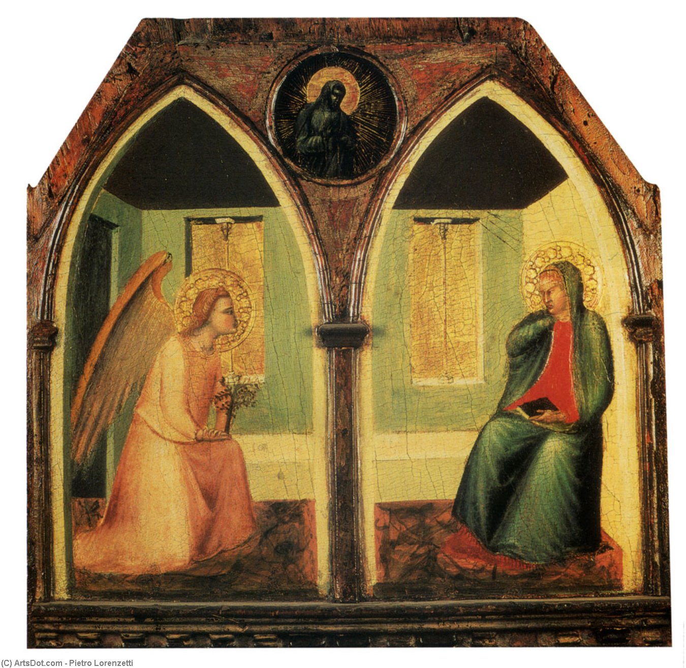 WikiOO.org – 美術百科全書 - 繪畫，作品 Pietro Lorenzetti - 报喜
