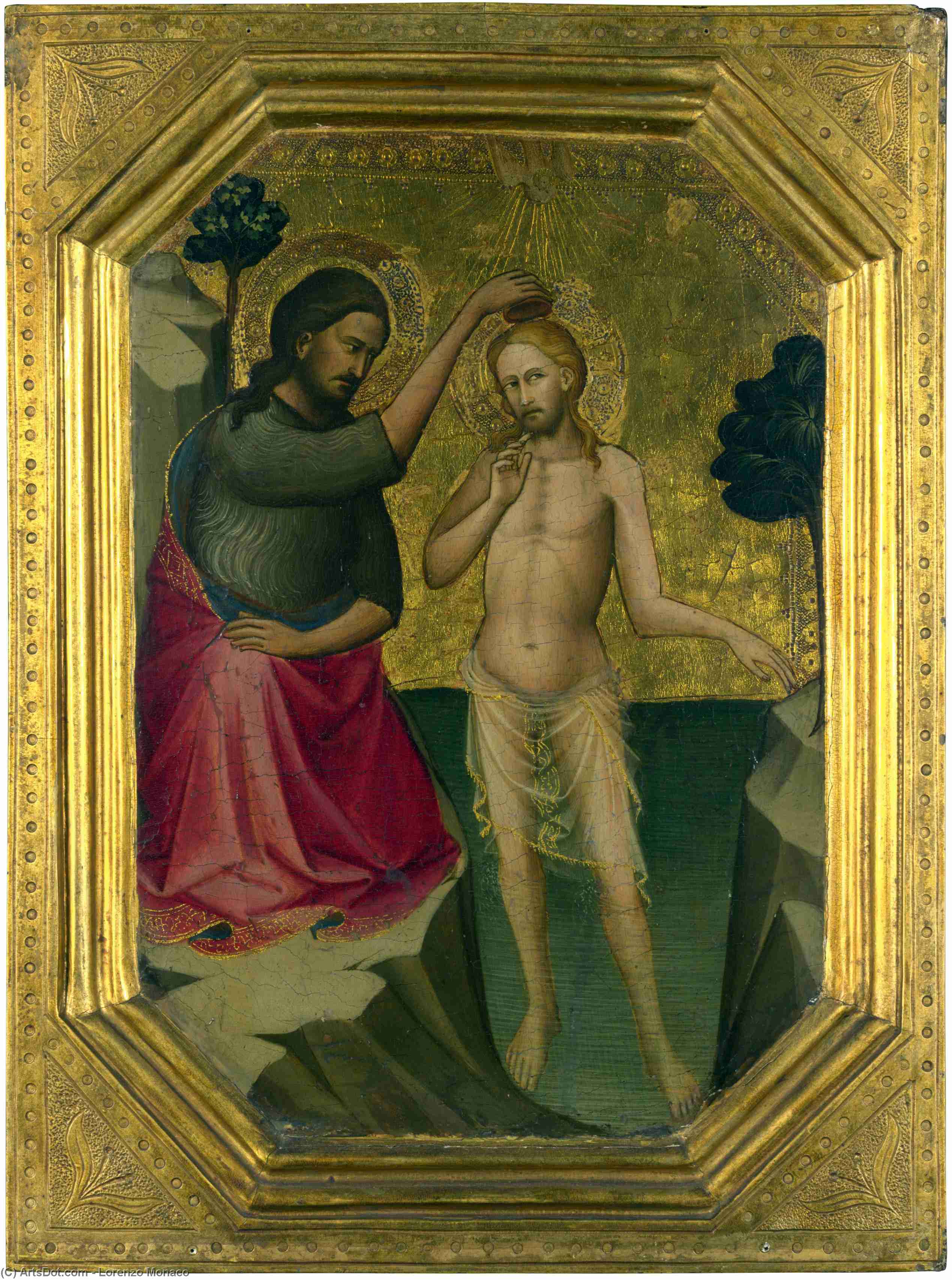 Wikioo.org - Encyklopedia Sztuk Pięknych - Malarstwo, Grafika Lorenzo Monaco - The Baptism of Christ