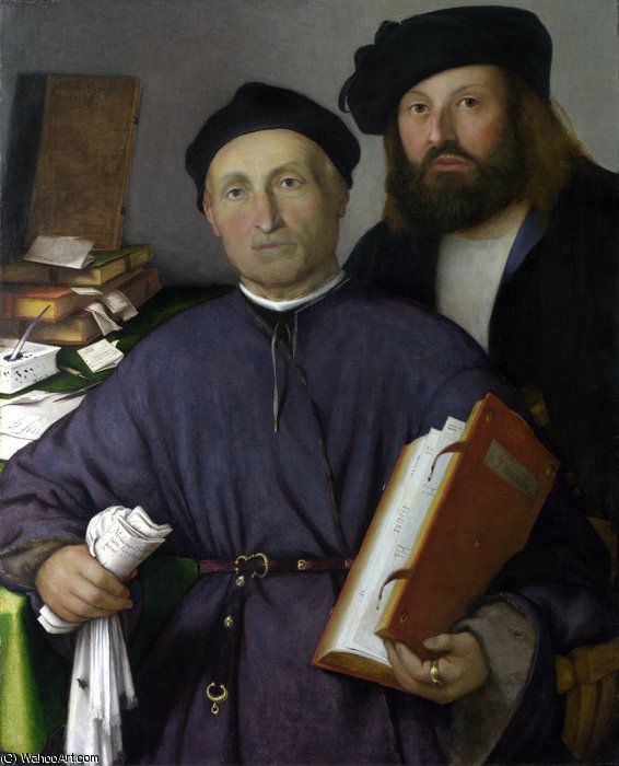 Wikioo.org - สารานุกรมวิจิตรศิลป์ - จิตรกรรม Lorenzo Lotto - Giovanni Agostino della Torre and his Son, Niccolò