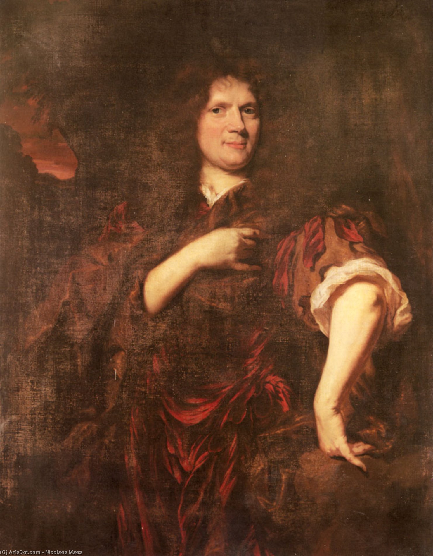 Wikioo.org - The Encyclopedia of Fine Arts - Painting, Artwork by Nicolaes Maes - Portrait of Laurence Hyde Earl of Rochester