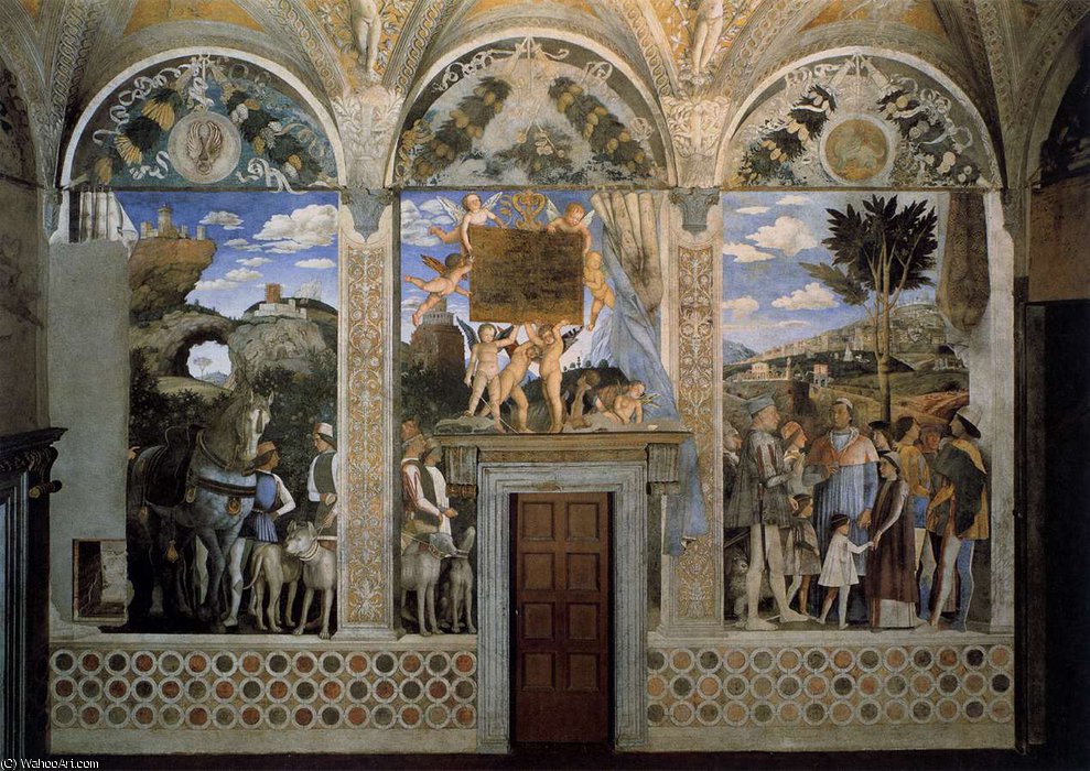 WikiOO.org - Enciclopédia das Belas Artes - Pintura, Arte por Andrea Mantegna - DucalPalace - Arrival of Cardinal Francesco Gonzaga