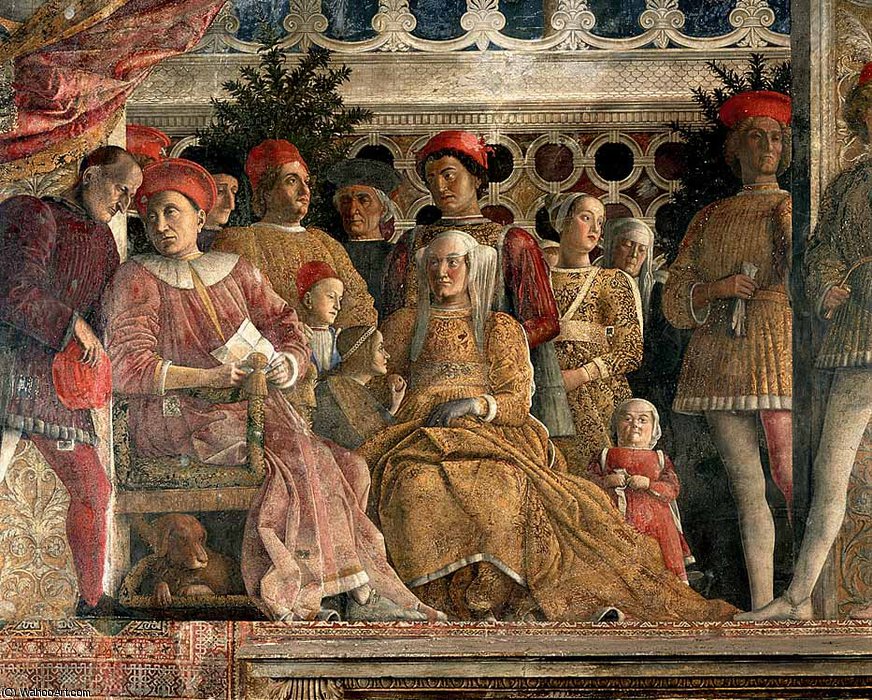 Wikioo.org - The Encyclopedia of Fine Arts - Painting, Artwork by Andrea Mantegna - DucalPalace - The Court of Mantua (detail)