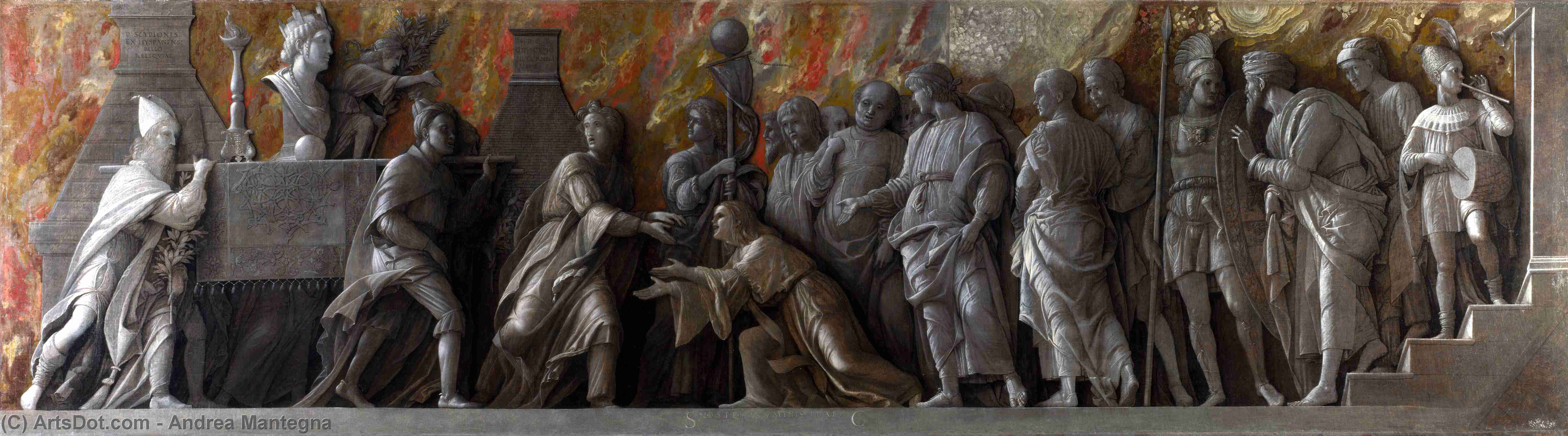 Wikioo.org - The Encyclopedia of Fine Arts - Painting, Artwork by Andrea Mantegna - The Introduction of the Cult of Cybele at Rome