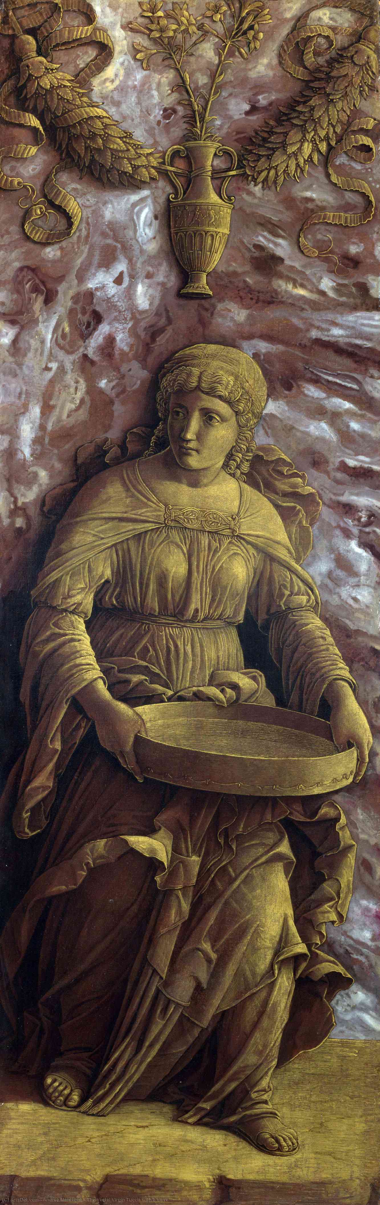 WikiOO.org - Encyclopedia of Fine Arts - Maalaus, taideteos Andrea Mantegna - The Vestal Virgin Tuccia with a sieve