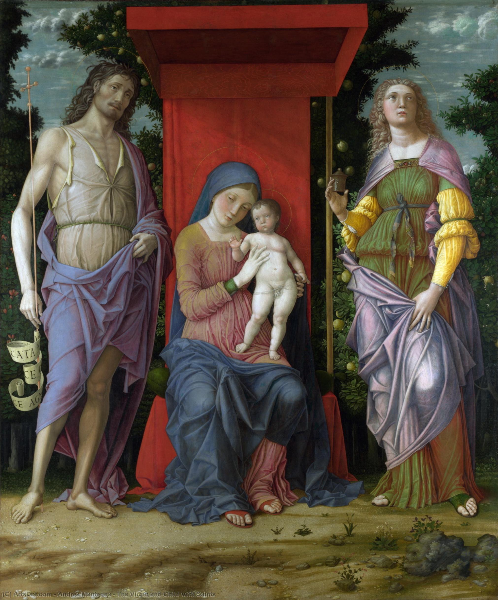 Wikioo.org - The Encyclopedia of Fine Arts - Painting, Artwork by Andrea Mantegna - The Virgin and Child with Saints