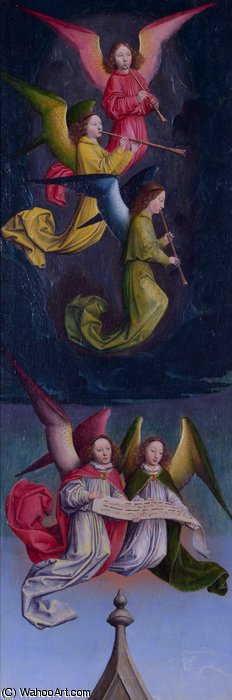 WikiOO.org - Encyclopedia of Fine Arts - Lukisan, Artwork Simon Marmion - A Choir of Angels - From Left Hand Shutter