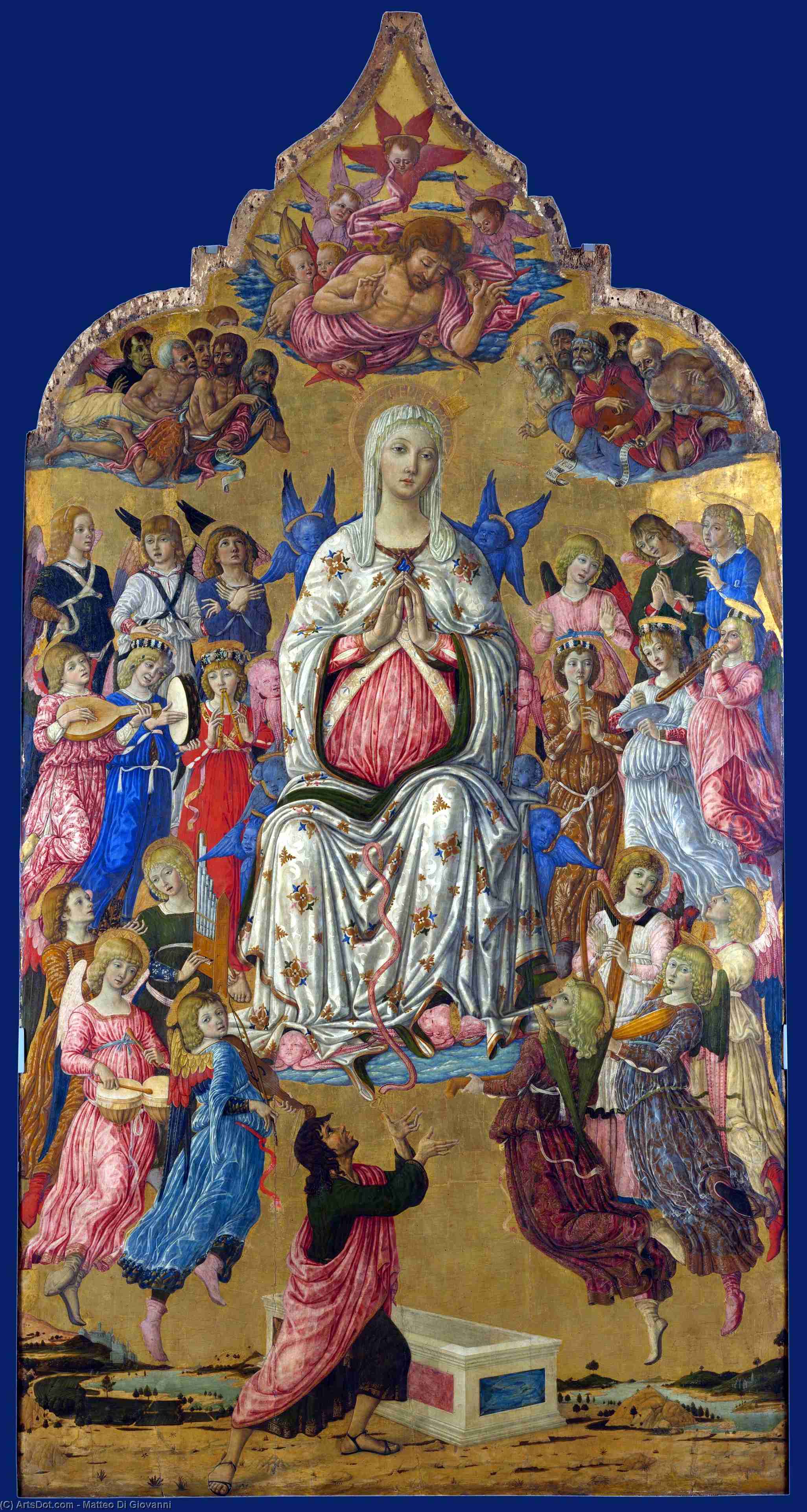 Wikioo.org - The Encyclopedia of Fine Arts - Painting, Artwork by Matteo Di Giovanni - The Assumption of the Virgin