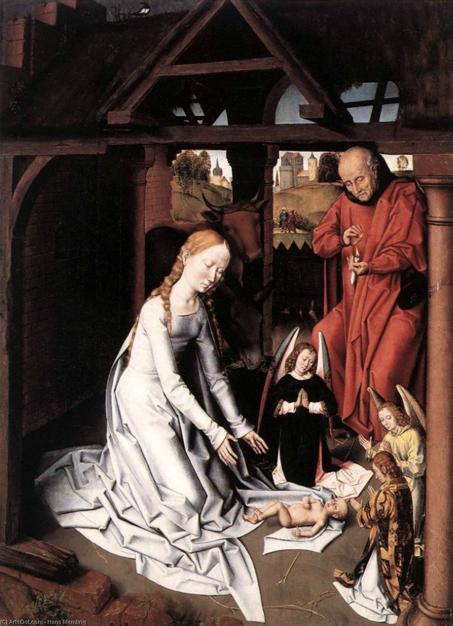 WikiOO.org - Enciklopedija likovnih umjetnosti - Slikarstvo, umjetnička djela Hans Memling - Copies of lost works - Nativity