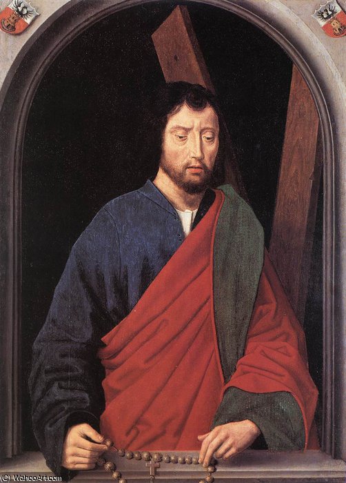 Wikioo.org - สารานุกรมวิจิตรศิลป์ - จิตรกรรม Hans Memling - Copies of lost works - St Andrew (left wing of a diptych, reverse)