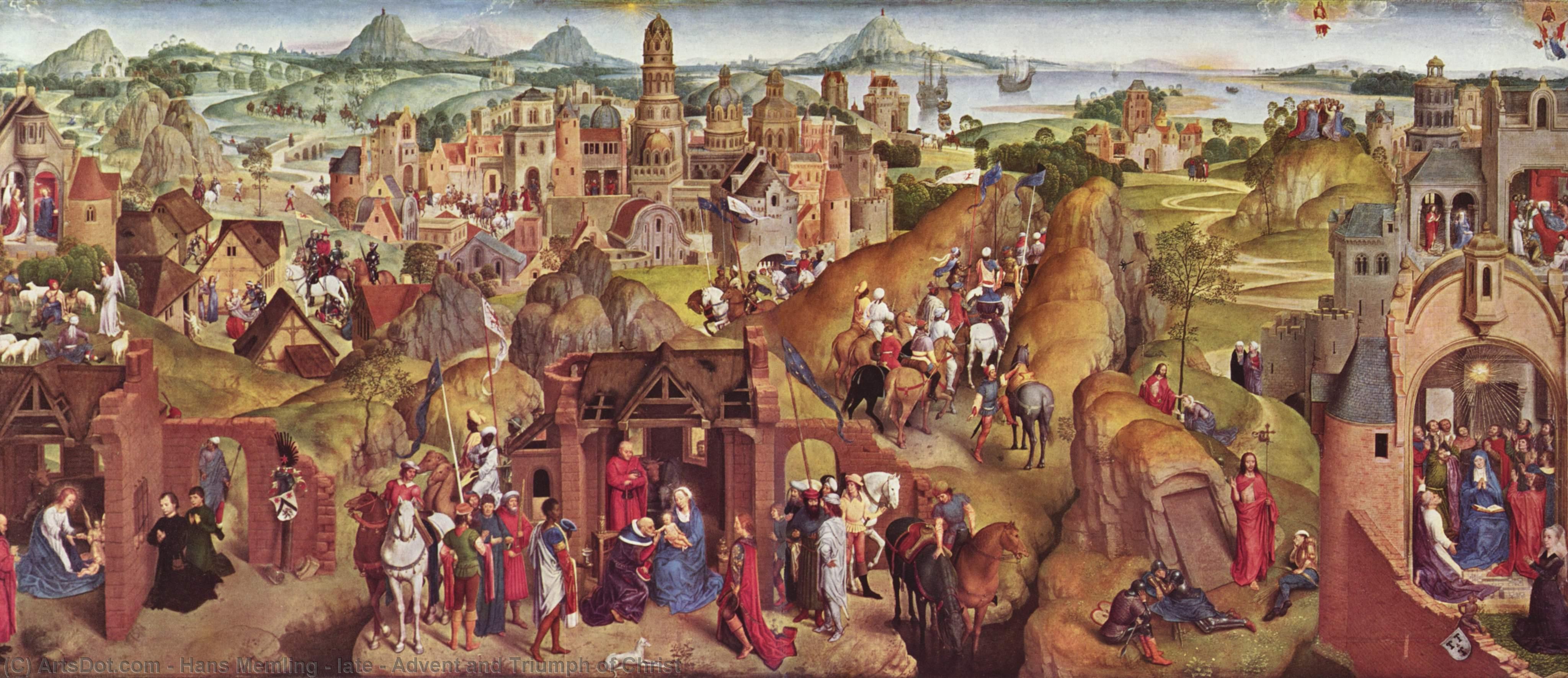 Wikioo.org – L'Enciclopedia delle Belle Arti - Pittura, Opere di Hans Memling - tardi -   avvenimento  e le  trionfo  di  cristo