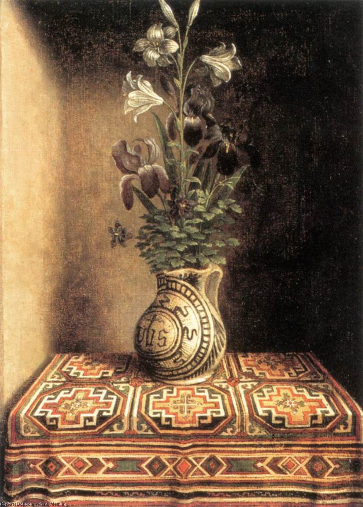 WikiOO.org - Encyclopedia of Fine Arts - Malba, Artwork Hans Memling - late - Flower Still-life