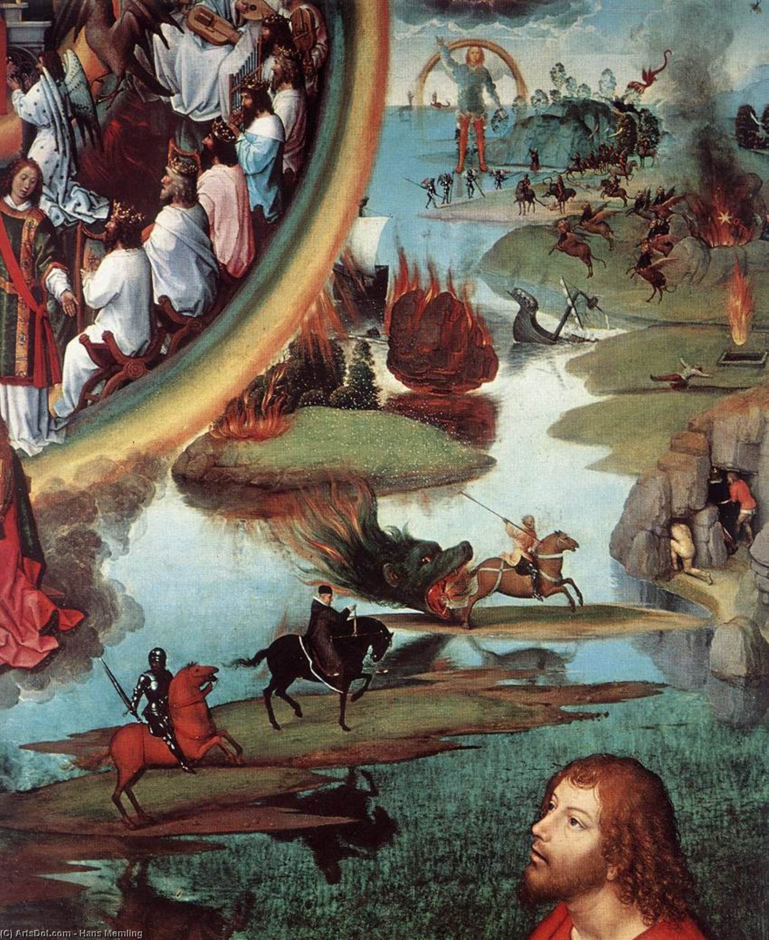 Wikioo.org – L'Enciclopedia delle Belle Arti - Pittura, Opere di Hans Memling - metà -   Cattedrale di St  Giovanni  pala daltare  particolare  7