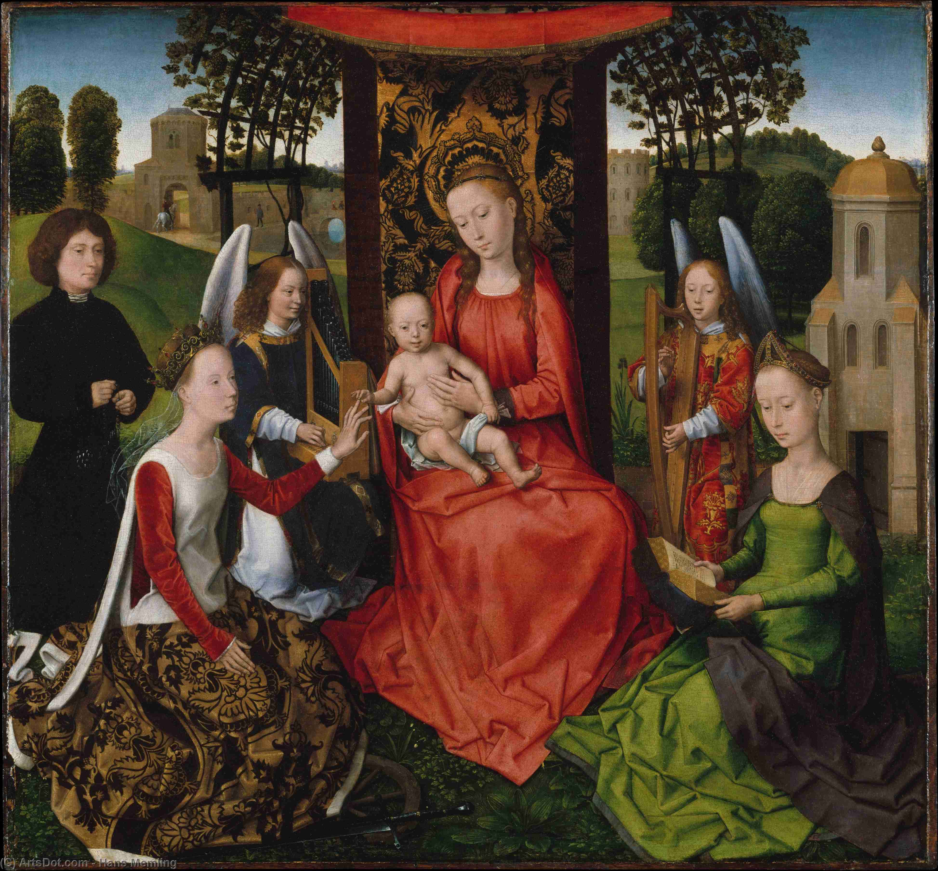 WikiOO.org - Енциклопедія образотворчого мистецтва - Живопис, Картини
 Hans Memling - middle - The Mystic Marriage of St Catherine